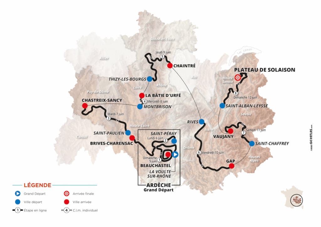 2022 Critérium du Dauphiné carte générale