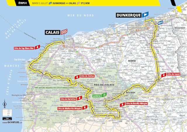 2022 Tour de France carte étape 4