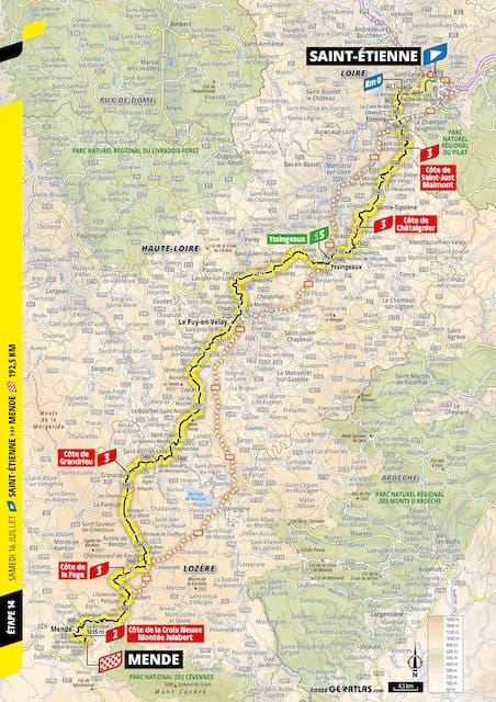 2022 Tour de France carte étape 14