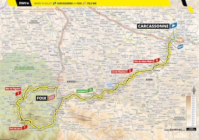 2022 Tour de France carte étape 16