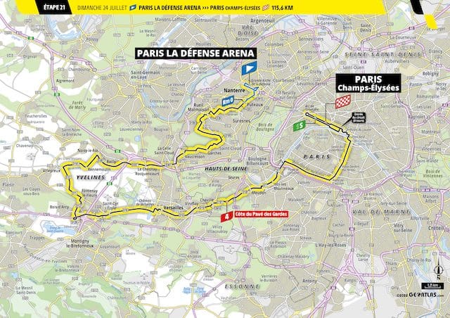 2022 Tour de France carte étape 21