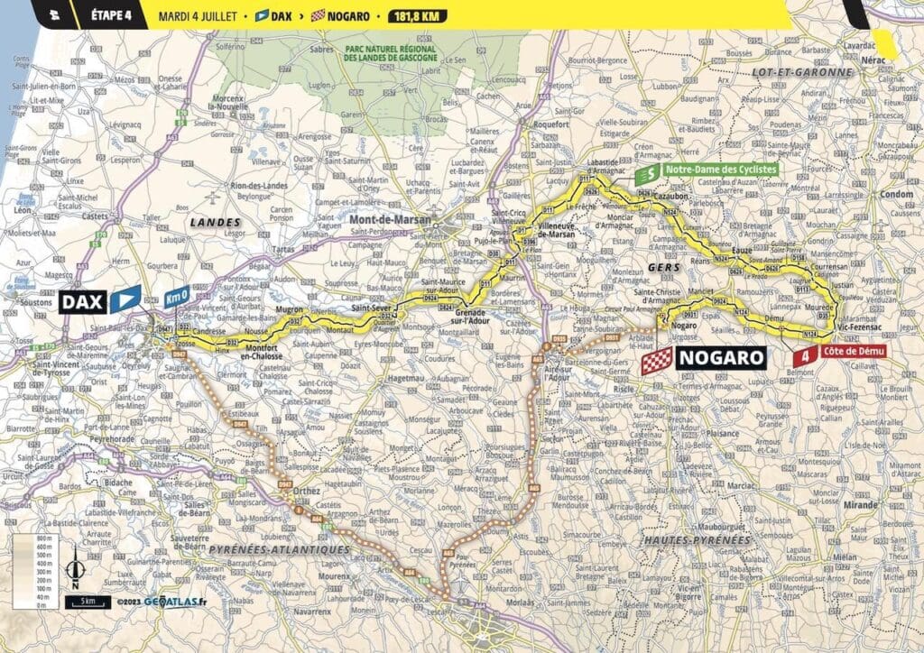 2023 Tour de France carte étape 4