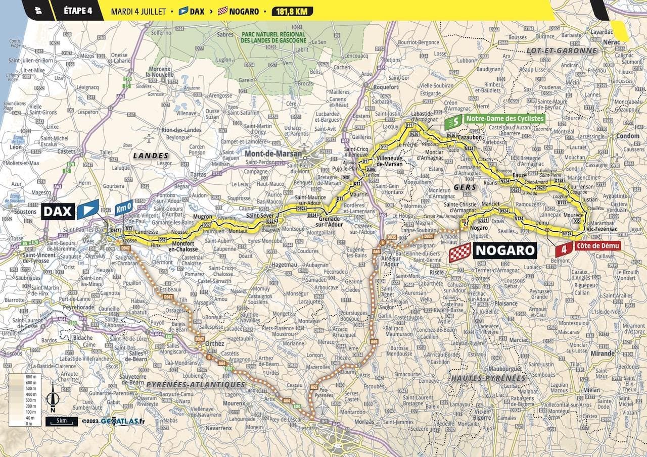 2023 Tour de France carte étape 4