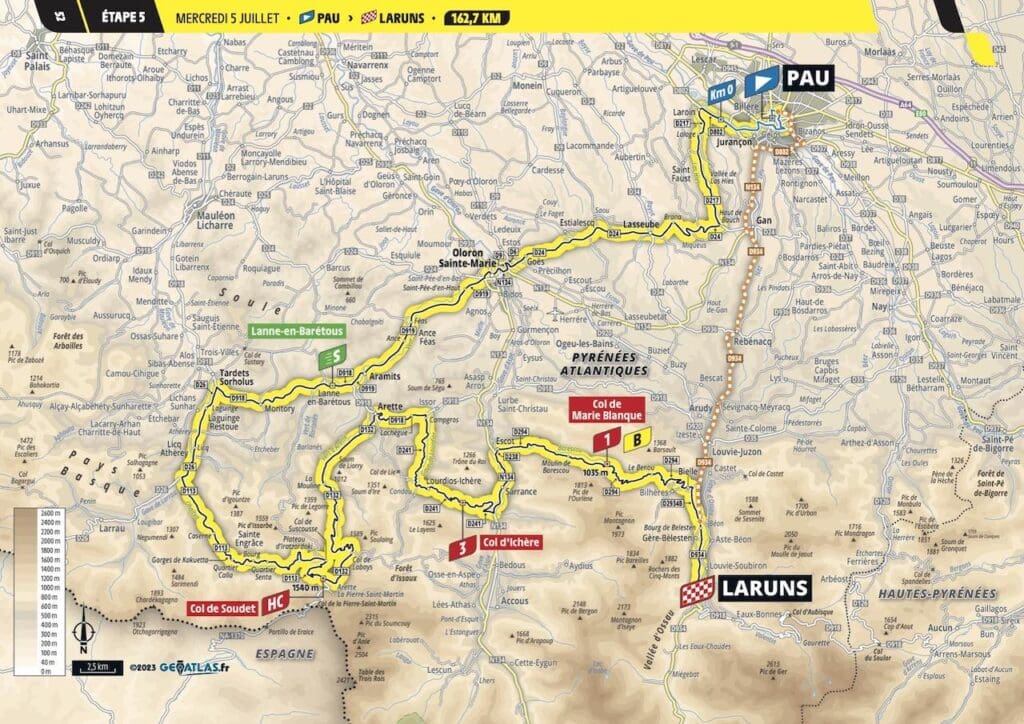 2023 Tour de France carte étape 5