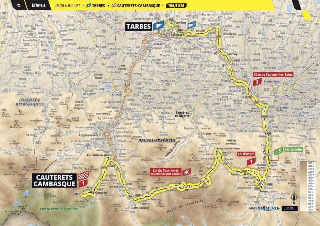 2023 Tour de France carte étape 6
