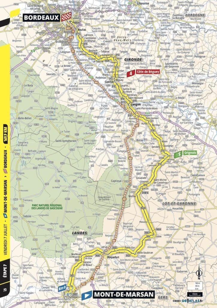 2023 Tour de France carte étape 7