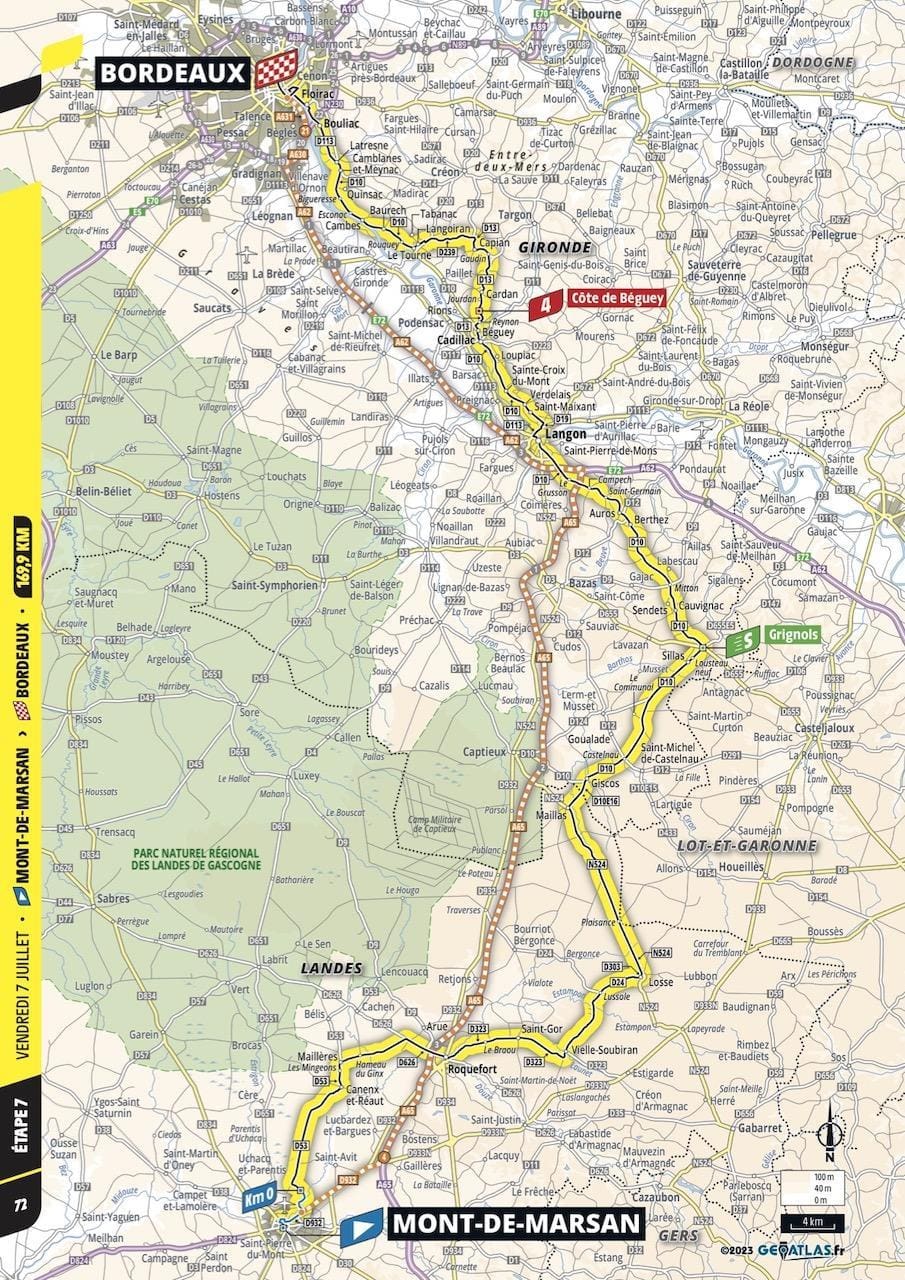2023 Tour de France carte étape 7