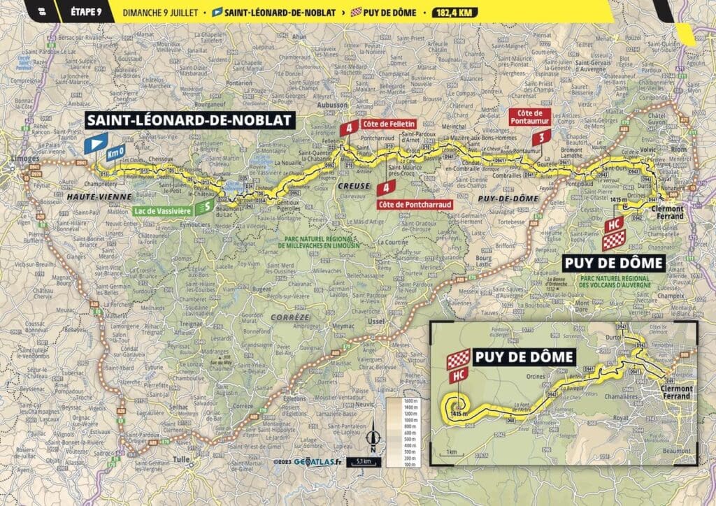 2023 Tour de France carte étape 9