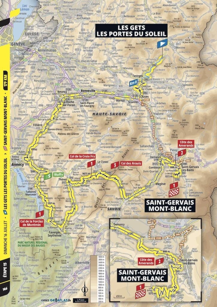 2023 Tour de France carte étape 15