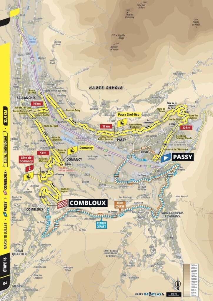 2023 Tour de France carte étape 16