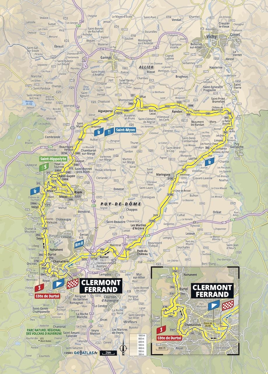 2023 Tour de France Femmes avec Zwift carte étape 1