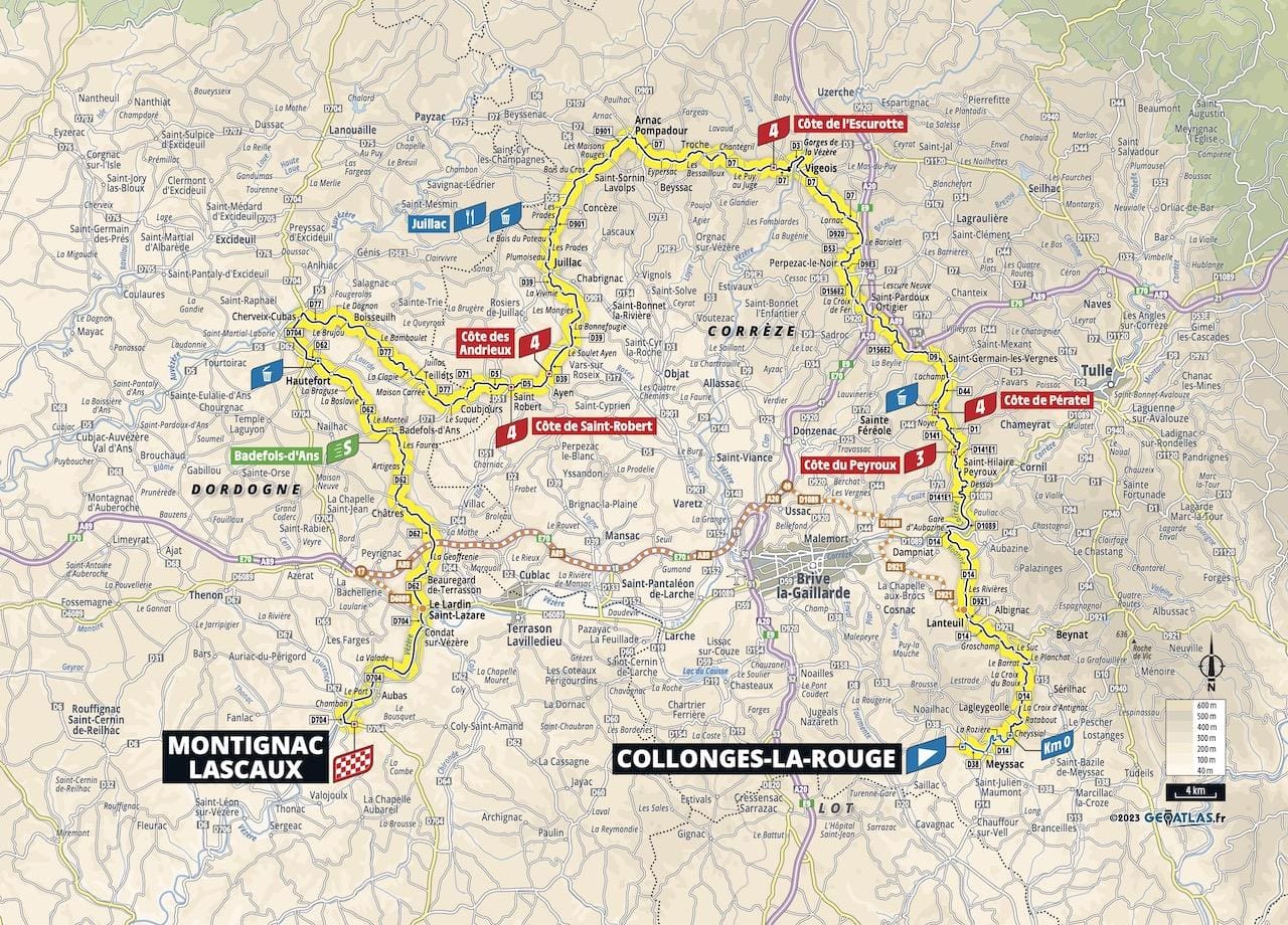 2023 Tour de France Femmes avec Zwift carte étape 3