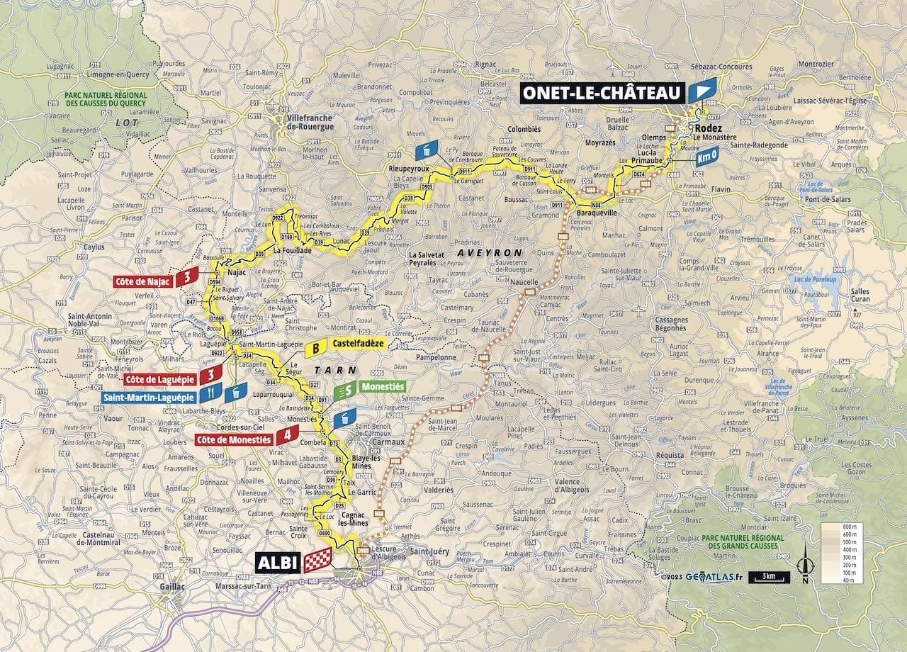 2023 Tour de France Femmes avec Zwift carte &eacute;tape 5