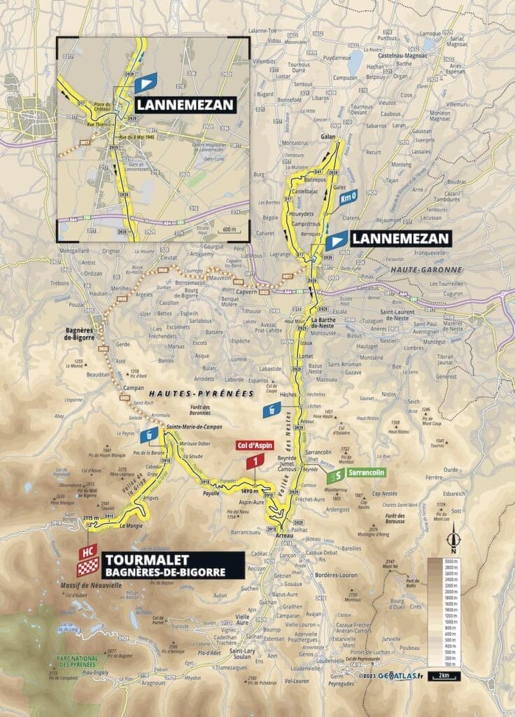 2023 Tour de France Femmes avec Zwift carte étape 7