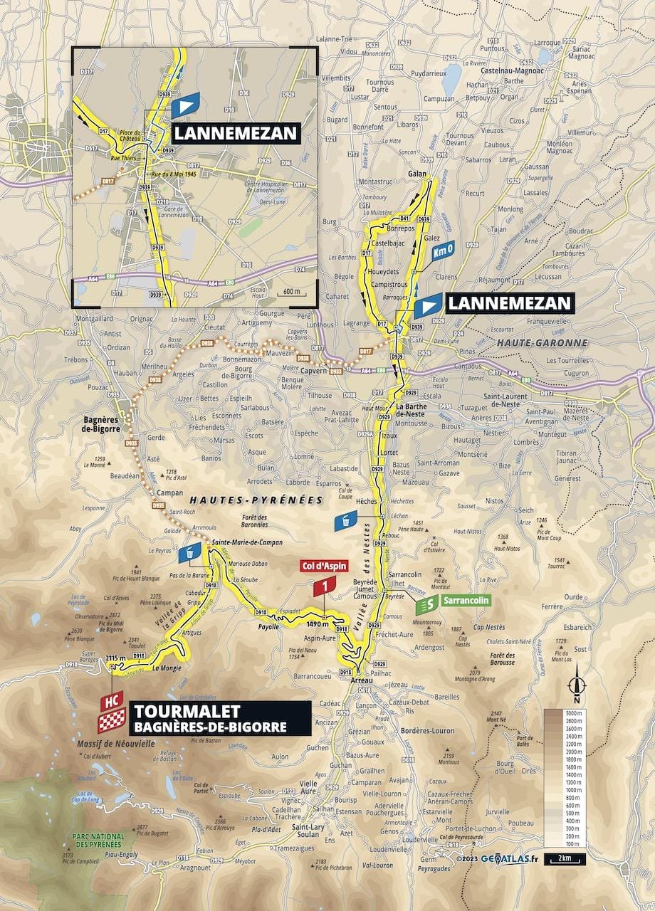 2023 Tour de France Femmes avec Zwift carte étape 7