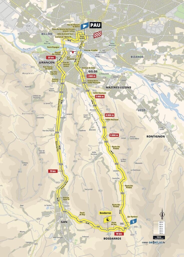 2023 Tour de France Femmes avec Zwift carte étape 8
