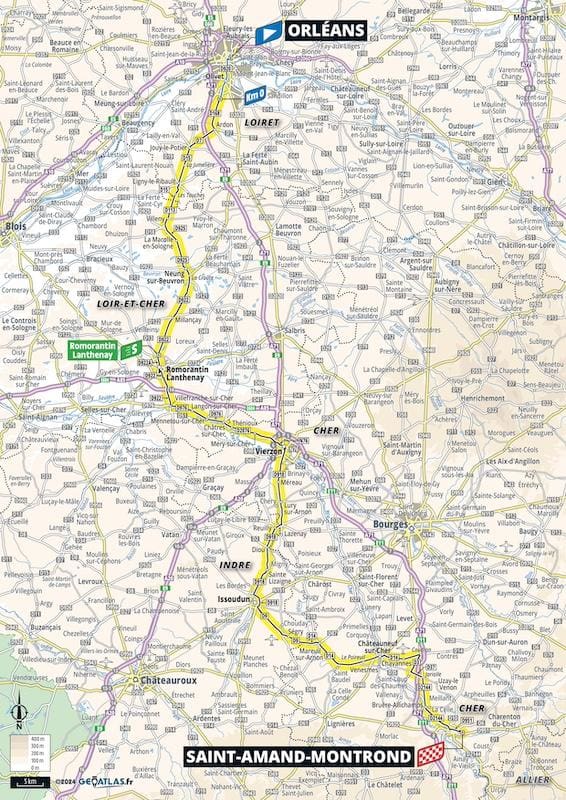 Carte étape Tour de France 2024