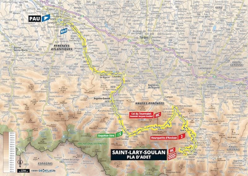 Carte étape Tour de France 2024