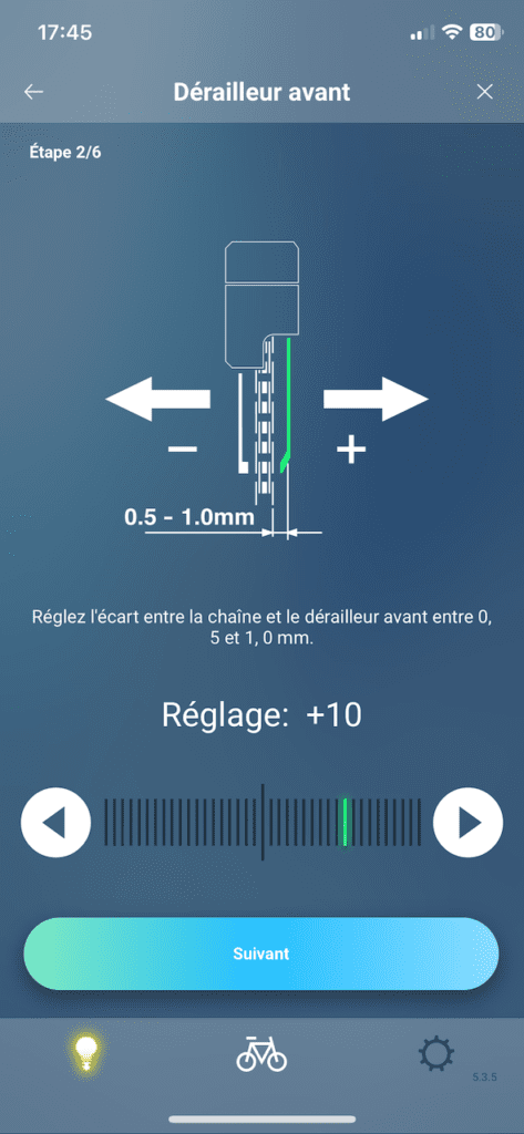 Réglage du Shimano Di2 avec l'application E-Tube