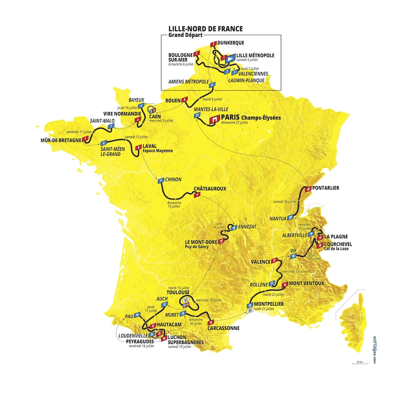 Parcours du Tour de France 2025