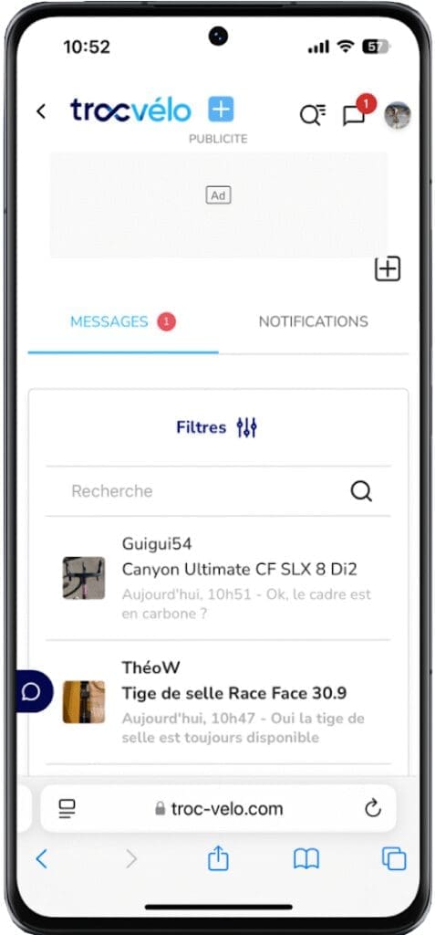 Application Troc Vélo