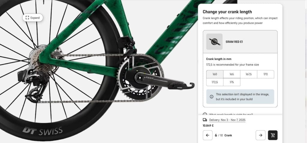 Taille de manivelles My Canyon