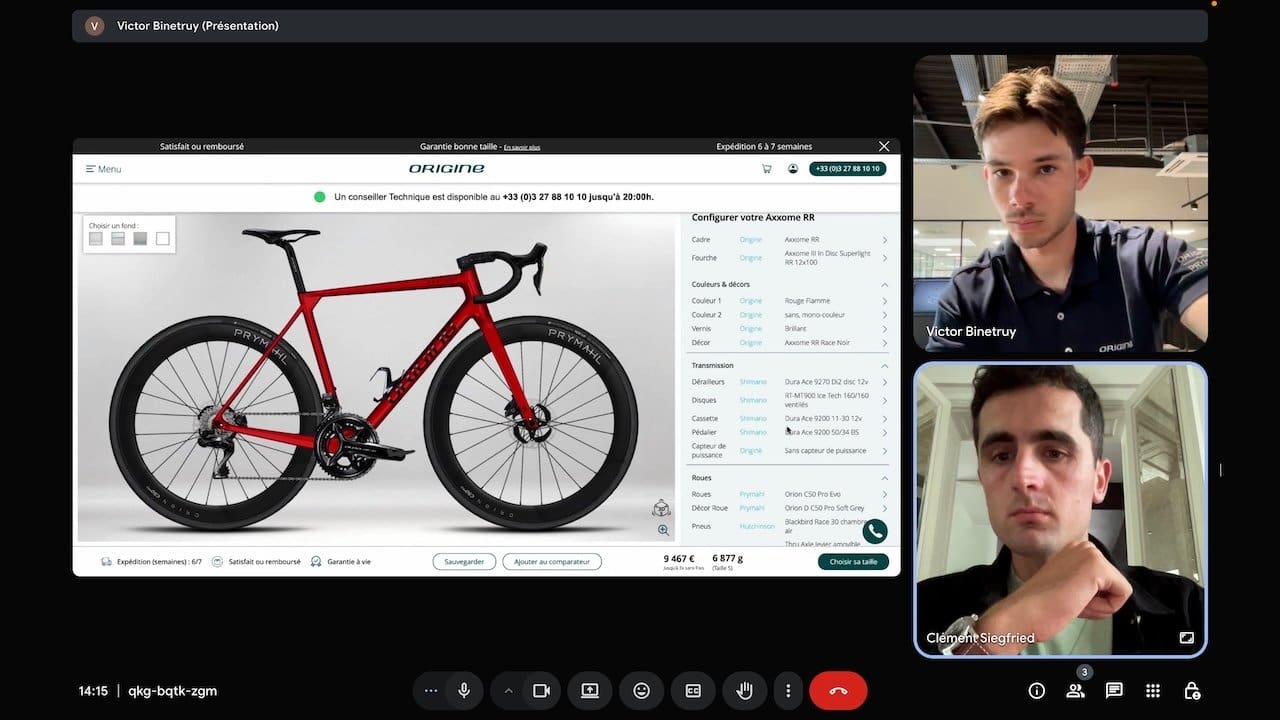 La visioconférence Origine Cycling Experts