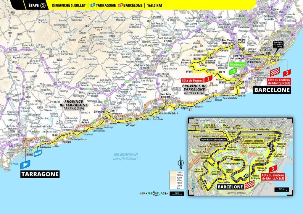 Carte et profil étape du Tour de France 2026